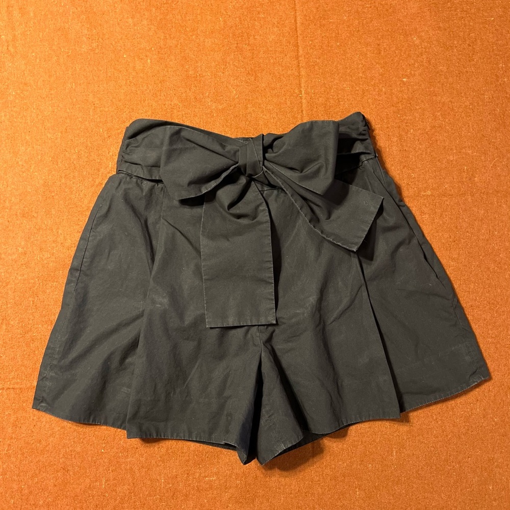 J. Crew Black Tie-Waist Shorts